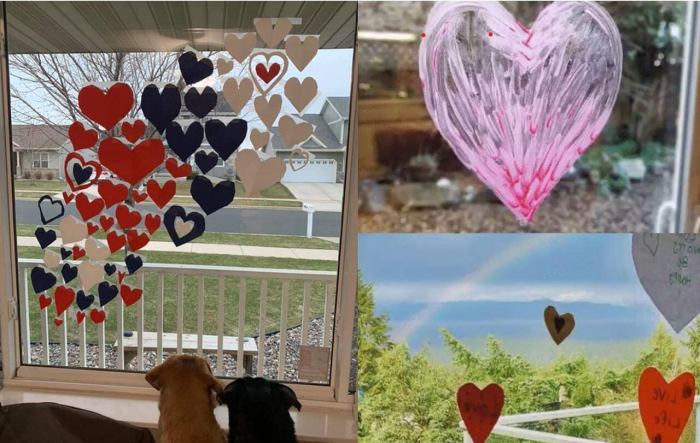 How to decorate window with hearts