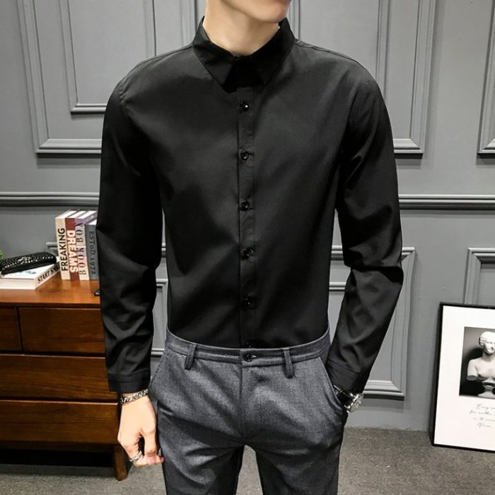 Mens short sleeve slim fit dress shirts