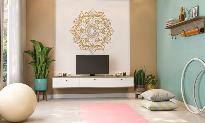 How to decorate a home yoga room