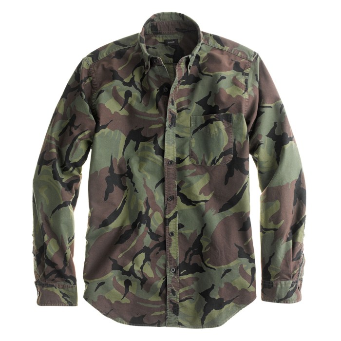 Camouflage dress shirt men