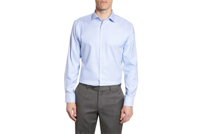 Men's white and blue dress shirt