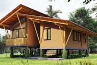 Desain teras rumah bambu