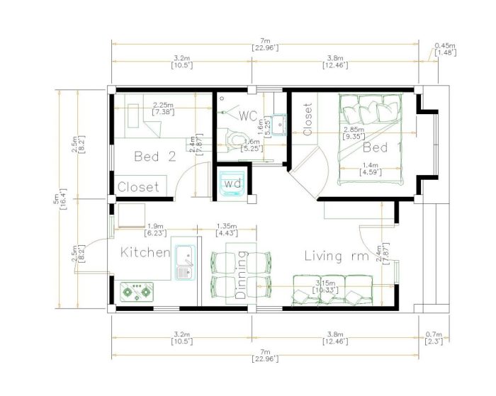 Desain tampak rumah lebar 5 meter